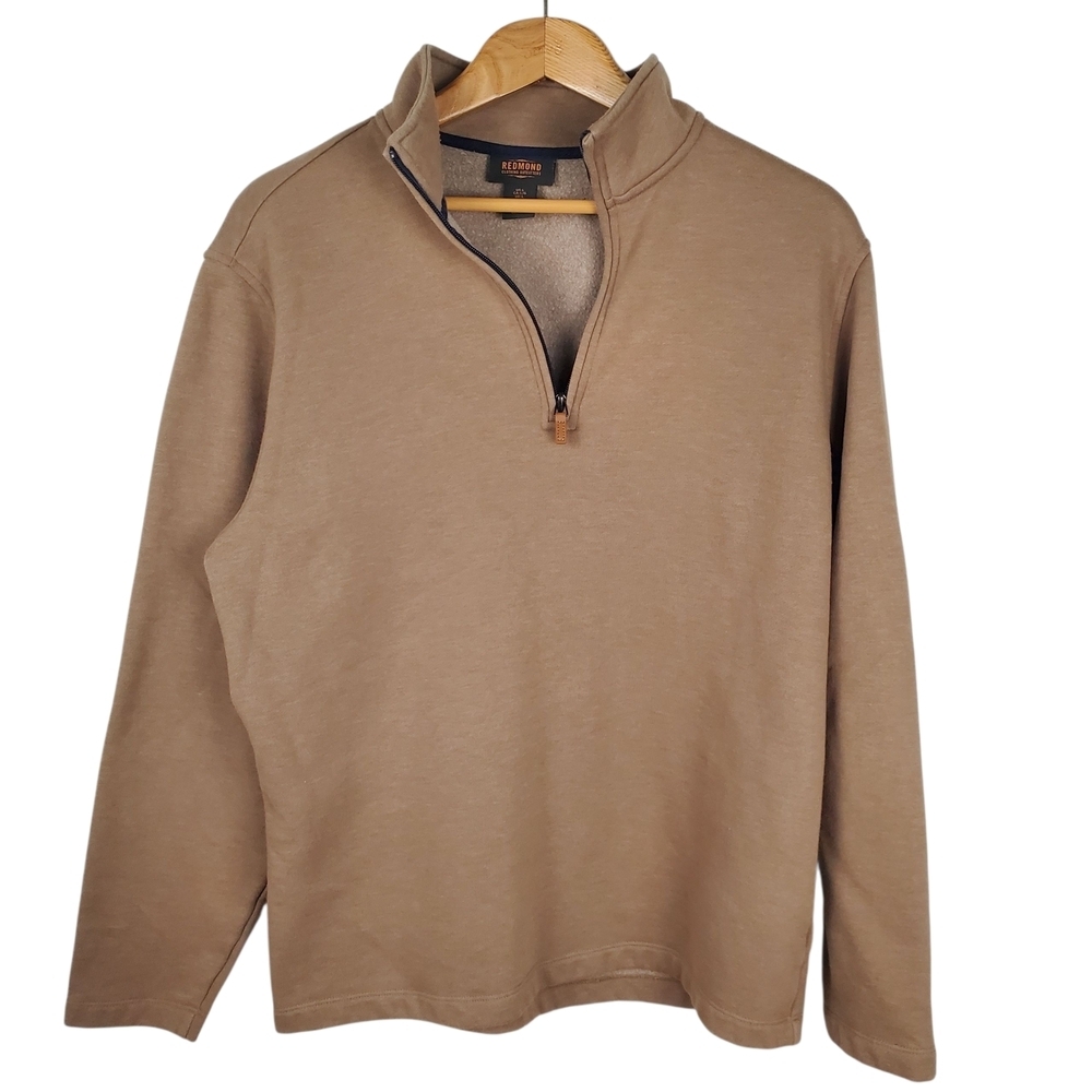 Men's Redmond Quarter Zip Sweatshirt. Brown. LG. D0047